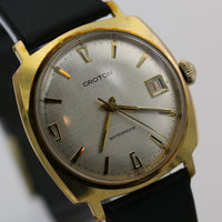 Croton Men's Swiss Made Gold Textured Dial Watch w/ Strap