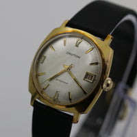 Croton Men's Swiss Made Gold Textured Dial Watch w/ Strap