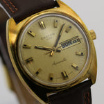 Croton 1878 Men's Swiss Made Gold Aquamatic Dual Calendar Watch w/ Strap