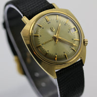 1968 Bulova Accutron 14K Gold Men's Asymmetrical Case Watch w/ Accutron Strap