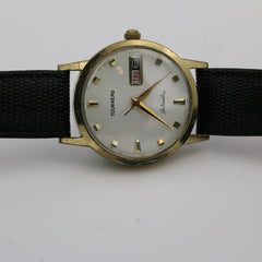 Certified Tourneau Men s Automatic 17Jwl Gold Calendar Watch