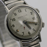 1960s Marcel & Cie Men's Alarm Silver Watch w/ Silver Bracelet