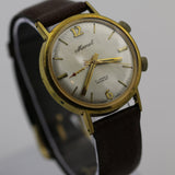1960s Marcel Men's Alarm Gold Swiss Made 17Jwl Watch w/ Strap