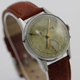 WWII Gotham Swiss Made Silver Date-O-Matic Pointer Watch