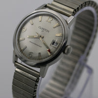 Clinton 17 Men's Silver Swiss Made Calendar Watch w/ Bracelet