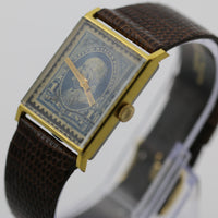 1950s Hamilton - Vantage - Bill Blass Men's Gold 17Jwl Stamp Dial Watch w/ Strap