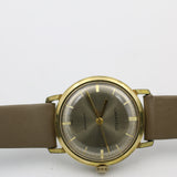1963 Bulova / Caravelle Men's Gold Interesting Mirror Dial Fully Signed Watch w/ Strap
