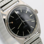 1979 Bulova / Caravelle Men's Silver Made in France Rare Black Dial Watch with Bracelet