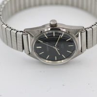 1979 Bulova / Caravelle Men's Silver Made in France Rare Black Dial Watch with Bracelet