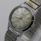 1966 Bulova / Caravelle Men's Large Dial Silver Watch with Silver Bracelet