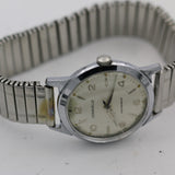 1966 Bulova / Caravelle Men's Large Dial Silver Watch with Silver Bracelet