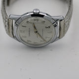 1967 Bulova / Caravelle Mens Silver Interesting Numeral Dial Watch w/ Bracelet