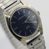 1978 Bulova / Caravelle Men's Silver Made in France Rare Blue Dial Watch with Bracelet