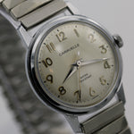 1974 Bulova / Caravelle Mens Silver Interesting Numeral Dial Watch w/ Bracelet