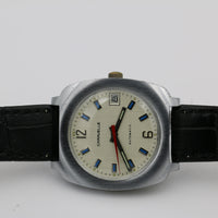 1972 Bulova / Caravelle Men's West Germany 17Jwl Automatic Calendar Silver Watch