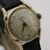 1940s Gruen Swiss Men's Automatic 17Jwl Quadrant Dial Gold Watch w/ Strap