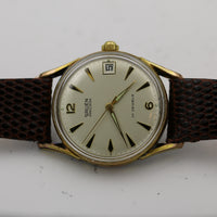 1940s Gruen Men's Swiss Gold 17Jwl Fancy Lugs Calendar Watch