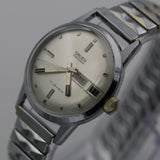 Gruen Men's Swiss Made Silver 17Jwl Fancy Dual Calendar Watch w/ Bracelet