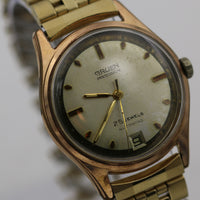 1960s Gruen Swiss Men's Automatic 25Jwl Rose Gold Calendar Watch w/ Bracelet