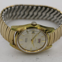 Gruen Men's Swiss Gold 17Jwl Fancy Dual Calendar Watch w/ Bracelet