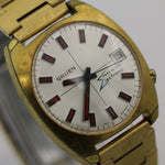 1970s Gruen Mens Electronic Made in West Germany Calendar Watch w/ Gold Bracelet