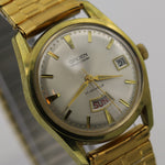 Gruen Men's Swiss Gold 17Jwl Fancy Dual Calendar Watch w/ Bracelet