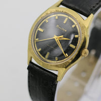 1969 Bulova Men's Automatic 17Jwl Gold Interesting Bezel Watch w/ Strap