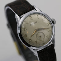 1956 Bulova Men's Swiss Made 17Jwl Silver Military Dial Swiss Watch w/ Strap