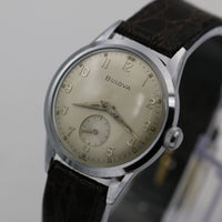 1956 Bulova Men's Swiss Made 17Jwl Silver Military Dial Swiss Watch w/ Strap