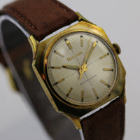 1966 Bulova Men's Automatic 17Jwl Gold Quadrant Dial Watch w/ Ostrich Strap