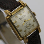 1950 Bulova Men's 10K Gold Swiss Made Automatic 17Jwl Watch w/ Lizard Strap