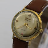 1964 Bulova Men's 10K Gold 23Jwl Automatic Fancy Mirror Dial Watch w/ Strap