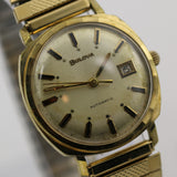 Bulova 1968 Men's Automatic 17Jwl Gold Calendar Fancy Bezel Watch w/ Bracelet