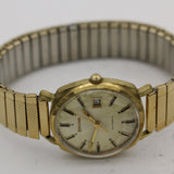 Bulova 1968 Men's Automatic 17Jwl Gold Calendar Fancy Bezel Watch w/ Bracelet