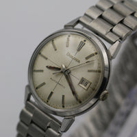1968 Bulova Men's Swiss Automatic 17Jwl Silver Calendar Quadrant Dial Watch