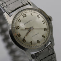 1967 Bulova Men's Automatic 17Jwl Military Dial Silver Watch w/ Bracelet