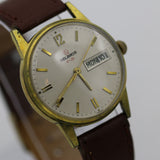 1970s Helbros Mens Gold Made in France Dual Calendar Watch