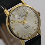 1970s Helbros Invincible Mens Gold 17Jwl Swiss Made Watch w/ Strap