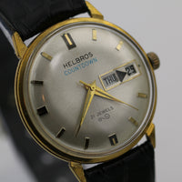 1970s Helbros Countdown Mens Gold 21Jwl Dual Calendar Made in W. Germany Watch