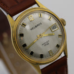 1970s Helbros Invincible Mens Gold 17Jwl Calendar Watch