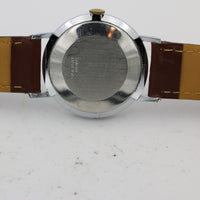1960s Helbros Invincible Mens Swiss Made Silver Watch w/ Strap