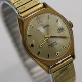 1970s Helbros Invincible Mens Gold 17Jwl Calendar Watch w/ Bracelet