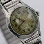 1940s Helbros Invincible Men's Silver Swiss Made Military Watch w/ Bracelet