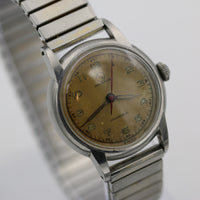 1940s Helbros Automatic Bumper Men's Silver Swiss Made Military Watch w/ Bracelet