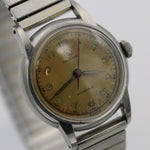 1940s Helbros Automatic Bumper Men's Silver Swiss Made Military Watch w/ Bracelet