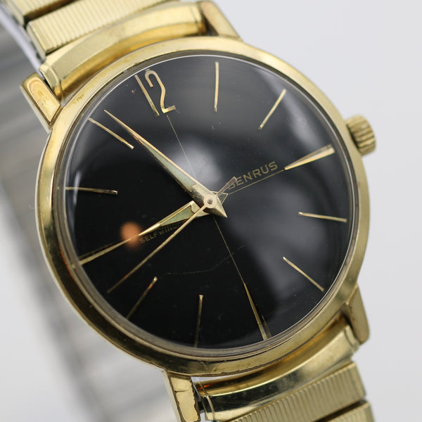 1960s Benrus Men's Gold 17Jwl Quadrant Dial Watch w/ Bracelet