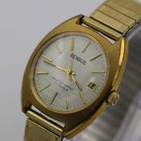 1970s Benrus Men's Swiss Automatic 17Jwl Calendar Gold Watch w/ Bracelet