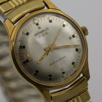 Mint 1960s Benrus Men's Gold Swiss Made 17Jwl Automatic Watch w/ Bracelet