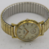 1950s Benrus Men's Swiss Made 10K Gold 17Jwl Hidden Crown Watch