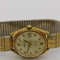 Benrus Men's Swiss Gold 25Jwl Automatic Calendar Watch w/ Bracelet